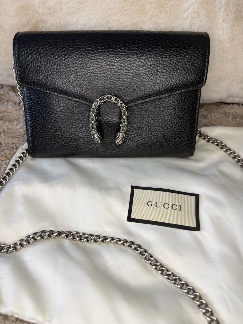 Gucci Dionysus Black Pebbled Leather Crossbody - Picture 4 of 13
